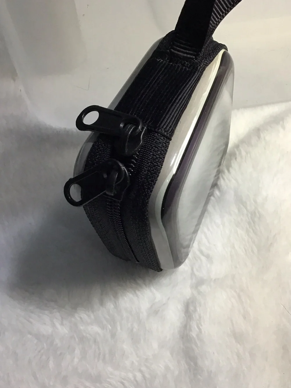 Retro TV Wristlet Card & Key Holder - Black/Purple
